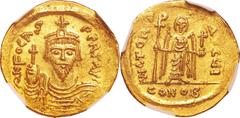 Byzantine Empire Byzantine Empire. Phocas Gold Solidus. . NGC MS. AU. . . .