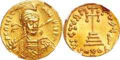 Byzantine Empire. gold. AD668-685. Soldius. NGC MS. AU. Byzantine Empire Constantine IV Gold Soldius. 4.48g. 20.00mm.