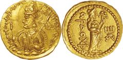 Ancient India Ancient India. Gold. AD150-191. Dinar. EF＋. Kushan Empire Huvishka / Athsho Gold Dinar. 7.93g. approx 20.52×20.73mm.