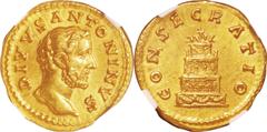 Roman Empire. Gold. AD138-161. Aureus. UNC. NGC MS Strike:5/5 Surface:4/5. Roman Empire Antoninus Pius Crematorium (Posthumous issue) Gold Aureus. 7.24g.