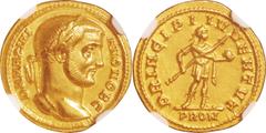 Roman Empire. Gold. AD305-311. Aureus. AU. NGC Ch AU Strike:5/5 Surface:3/5. Roman Empire Galerius Gold Aureus issued as Caesar. 5.64g.