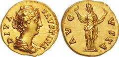 Roman Empire. 138～140/1. Gold. NGC Ch AU★ Strike: 5/5; Surface: 4/5 Golden Gate Collection. AU. Aureus. 7.02g. Faustina Senior Gold Aureus Posthumous Issue