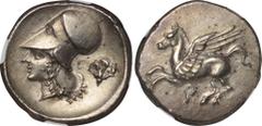Ancient Coin Ancient. NGC AU Strike:5/5 Surface:3/5. EF. Silver. スタテル(Startel). Ancient Greece Corinthia Corinth Pegasus Silver Starter Early-mid 4th Century BC. 8.53g. approx21.50mm