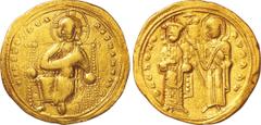 Ancient Coin Ancient. NGC Ch F Strike: 5/5; Surface: 4/5. F. Gold. ソリドゥス(Solidus). Byzantine Empire Romanos III Christ Seated Argyros Gold Solidus. 4.35g. approx23.00mm