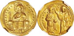 Ancient Coin Byzantine Empire. Gold. Solidus. NGC AU Strike:4/5 Surface:2/5. EF. Byzantine Empire Romanus III Christ Seated Argyros Gold Solidus. 4.31g