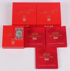 AUSTRALIA COLLECTIONS & LOTS AUSTRALIA COLLECTIONS & LOTS Lunar 50c 2020 Year of the Rat tetra-decagon UNC (3). $1 ½oz Silver Proof. $5 1oz Silver domed Proof (2). In RAM packs of issue. (6)