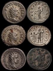 ANCIENT COINS ROMAN Philip I 244-249AD AR Antoninianus (3.62g) Rome 245-7AD. Radiate bust right, rev Aequitas standing left holding scales & cornucopiae. Philip II 247-249AD AR Antoninianus (3.87g) Ro
