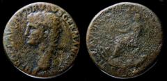 Roman Imperial Nero Claudius Drusus (died 9 BCE) AE sestertius, issued under Claudius c. 41-50. Rome, 26.67g, 34mm. Obv: NERO CLAVDIVS DRVSVS GERMANICVS IMP, bare head of Nero Claudius Drusus left Rev