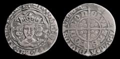 Medieval Europe ENGLAND: Edward IV, second reign (1471-1483), AR groat, type XVIII. London, 2.90g, 25mm. Obv: EDWARD DI GRA REX ANGL Z FRANC, Pierced cross with pellet in lower left angle; facing bust