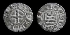 Medieval Europe FRANCE: Phillipe II Augustus (1180-1223), denier tournois. Saint-Martin de Tours, 0.79 g, 17.5 mm. Obv: + PHILLIPVS RE, Cross Rev: + SCS MARTIN[VS], (A et N bouletés) Châtel tournois D