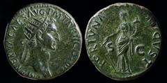 Roman Imperial Nerva (96-98) AE dupondius, issued 97. Rome, 13.90g, 27mm. Obv: IMP NERVA CAES AVG P M TR P II COS III PP; radiate head r. Rev: FORTVNA AVGVST S C; Fortuna stg. left, holding rudder and
