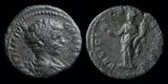 Pick-bin: Roman & Byzantine Geta (209-211) AE ‘Limes’ or ‘Anima’ Denarius. 2.55g, 18mm. Obv: [ ]TIMVS – GETA C[AES]; Bare bust, draped and cuirassed of Geta to right. Rev: FELICI-TAS [ ] Felicitas sta