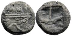 Greek Lycia, Phaselis AR Stater. Circa 530-500 BC Prow of galley in the form of a boar's forepart to right Rev: Rough incuse punch. Rare Type Traité I 842; Asyut 732-735; SNG von Aulock 4391 9,03 gr. 