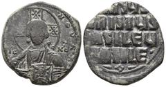 Byzantine Anonymous follis class A2 (attributed to the joint reign of Basil II and Constantine VIII), AE, Constantinople Mint, c. 976-1030/35 AD, ...- NOVHΛ Bust of Christ facing, wearing nimbus cruci