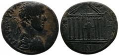 Roman Provincial Coins Troas, Abydos. Severus Alexander. 222-235 AD. Æ (27mm-11,87g). IMP C IMVIP SE[...] Laureate, draped and cuirassed bust right. / ABΥ-ΔH-NΩ-N. Cult statue of Artemis-Anaitis facin