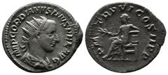 Roman Imperial Coins Gordian III. 238-244 AD. AR Antoninianus (21mm-3,29g). Rome mint. Struck 242-3 AD. IMP GORDIANVS PIVS FEL AVG. Radiate, draped and cuirassed bust right, seen from behind. / P M T 