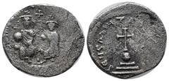 Byzantine Coins Heraclius with Heraclius Constantine AD 610-641. Constantinople. AR Hexagram (22mm, 6.16g). dd NN hERACLIUS Et hERA CONSt, enthroned draped and facing figures of Heraclius, larger and 