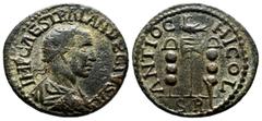 Roman Provincial Coins Pisidia, Antiochia. Trajanus Decius, AD.249-251. Æ (23mm, 5.30g). IMP CAES TRAIAN DECIVS AV. Radiate, draped, and cuirassed bust right, seen from behind. / ANTIOC-HI COL / SR. L