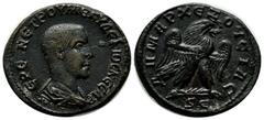 Roman Provincial Coins Seleucis and Pieria, Antiochia ad Orontem. Herennius Etruscus (as Caesar) AD.251-253. BI Tetradrachm (26mm, 13.18g). EPENN ETPOY ME KV DEKIOC KECAP. Bareheaded, draped, and cuir