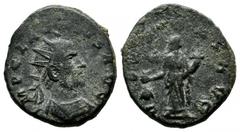 Roman Imperial Coins Claudius II Gothicus, AD.268-270. Æ Antoninianus (19mm, 3.96g). Siscia mint. IMP CLAVDIVS AVG. Radiate and cuirassed bust right. / VBERITAS AVG. Uberitas standing left, holding pu