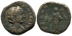 Roman Imperial Coins Herennia Etruscilla, wife of Trajan Decius. (Augusta) AD.249-251. AE Sestertius (26mm, 21.76g). HERENNIA ATRV SCILLA AVG, Draped, diademed bust right hair ridged in waves. // FECV
