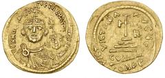 Ancient coins Ancient coins Byzans Byzantine Empire, Heraclius and Heraclius Constantine, 610-641, Solidus, Constantinople, DOC 14, Sear 739, 4.47 g, double struck - error coin.
