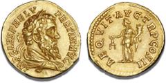 The J.E. Berthelsen Collection of Ancient Coins Ancient coins Roman Empire Publius Helvius Pertinax, 1st January – 28th March 193 AD, Aureus, Rome, 193 AD, Calicó 2379a, RIC 1b, C 3, 7.10 g. Obverse: 