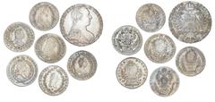 World coins Austria Austria and Hungary, Maria Theresia, 20 Kreuzer 1763, KM 366.1, 1763, KM 1812, 1769, KM 381.1, 1769, KM 381.2, Thaler 1780, restrike, Joseph II, 20 Kreuzer 1785, KM 2069, Bavaria, 