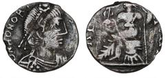 Ancient coins Roman Empire Vandals in North Africa, Gaiseric, 428–477, Siliqua, c. 440–490, in the name of Honorius, Carthage, 1.51 g, RIC 3801, MEC I/1 VF-F