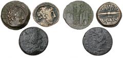 Ancient coins Greece The Hellenistic Monarchies Seleucid Kingdom Ancient Greece, Seleukid Empire, 3 coins, incl. Alexander II Zebina, 128-123 BC, AE 21, 7.75 g, Sear 7126, Antiochos IX Philopator, 114