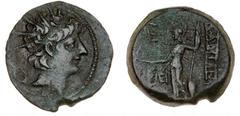 Ancient coins Greece The Hellenistic Monarchies Seleucid Kingdom Ancient Greece, Seleukid Empire, Alexander II Zabinas, 128-122 BC, AE 20, Antioch, 6.56 g, SC 2233 VF