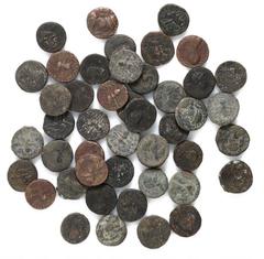 World coins India India, Kushan Empire, Vima Takto (Megas Soter), c. 80–100 AD, AE Tetradrachms, Taxila, in total 45 pc