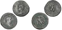 Ancient coins Rome - Collections Roman Empire, Philippus II, 247-249, 2 Tetradrachms, Antioch. (2) VF-F