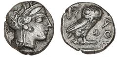 Ancient coins Greece Illyria and Central Greece Ancient Greece, Attica, Athen, Tetradrachm, a. 454-404 f.Kr., SNG Cop. 31ff., 16.1 g, cleaned VF