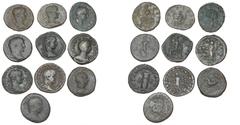 Ancient coins Rome - Collections Roman Empire, coll. of As and Dupondii from Caracalla, Julia Domna, Elagabalus, Severus Alexander, Maximus, Philippus II, Diva Mariniana, Severina, in total 10 pc