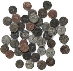 World coins India India, Kushan Empire, Vima Takto (Megas Soter), c. 80–100 AD, AE Tetradrachms, Taxila, in total 45 pc