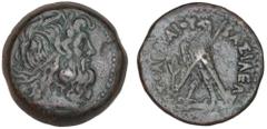 Ancient coins Greece The Hellenistic Monarchies Ptolemaic Kingdom of Egypt Ancient Greece, Ptolemaic Kingdom in Egypt, Ptolemaios V Epiphanes, 204-180 BC, AE 37, Triobol or Tetrobol, Cyprus, 44.85 g, 