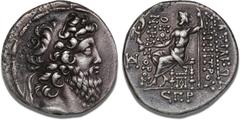 Ancient Coins Coins - Ancient coins - Greece - The Hellenistic Monarchies - Seleucid Kingdom Seleucid Kingdom of Syria, Demetrios II, Nikator, second reign, 129 - 125 BC, Tetradrachm, SY 186 (127 - 12