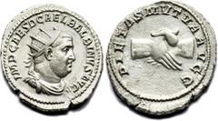 Ancient coins - Roman Empire Balbinus, 238 AD, antoninianus, Rome, RIC 11, C 6, 4,38g - exceptional portrait EF Estimate: 5,000-6,000 DKK / 670-805 EUR