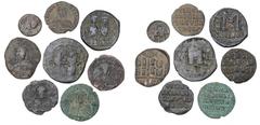 Ancient coins Ancient coins Byzans Byzantine Empire, collection of bronze coins, incl. Justinus II, Follis, Nikomedia, Sear 369; Leo IV, Follis, Constantinople, Sear 1729, in total 8 pc