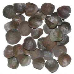 Ancient coins Ancient coins Byzans Byzantine Empire, collection of copper-coins, Trachy, in total 33 pc