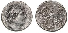 Ancient coins Ancient coins Greece The Hellenistic Monarchies Seleucid Kingdom Ancient Greece, Seleukid Empire, Antiochos VII, 138-129 BC, Tetradrachm, Antioch, 16.00 g, A and K cf. SNG Cop 316, corr.