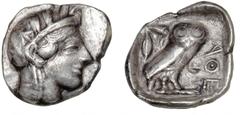 Ancient coins Ancient coins Greece Illyria and Central Greece Ancient Greece, Attica, Athen, Tetradrachm, c. 454 - 404 BC, SNG Cop. 31ff., 16.00 g. VF-F