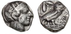 Ancient coins Ancient coins Greece Illyria and Central Greece Ancient Greece, Attica, Athen, Tetradrachm, c. 454 - 404 BC, SNG Cop. 31ff., 16.07 g. VF-F