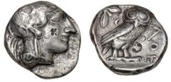 Ancient coins Ancient coins Greece Illyria and Central Greece Ancient Greece, Attica, Athen, Tetradrachm, c. 454 - 404 BC, SNG Cop. 31ff., 16.67 g. VF-F