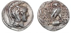 Ancient coins Greece Illyria and Central Greece Ancient Greece, Attica, Athen, Tetradrachm, "New Style", c. 165–142, cf. SNG Cop 254, cf. Thompson 640, 16.99 g. VF