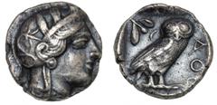 Ancient coins Greece Illyria and Central Greece Ancient Greece, Attica, Athen, Tetradrachm, c. 454 - 404 BC, SNG Cop. 31ff., 15.85 g. VF