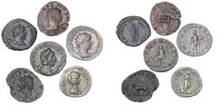 Ancient coins Rome - Collections Roman Empire, collection of Denarii and Antoninianii from Septimius Severus, RIC 197, Julia Domna, RIC 577, Gordian III, RIC 92, Herennia Etruscilla, RIC 59b, Gallienu