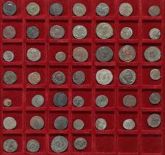 Ancient coins Ancient coins Rome - Collections Roman Empire, collection of late Roman bronze coins from Constantine, Licinius, Licinius II, Crispus, Constans, Constantius II, Dalmatius, Julianus II, V