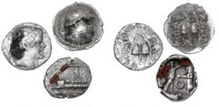 Ancient coins Ancient coins Greece The East Judaea Ancient Greece, Judaea. Samaria, Obol, c. 375-333 BC. Galley / Persian king battling lion, cf. Meshorer- Qedar 22, 199-201; other Obol incl. Bactria.
